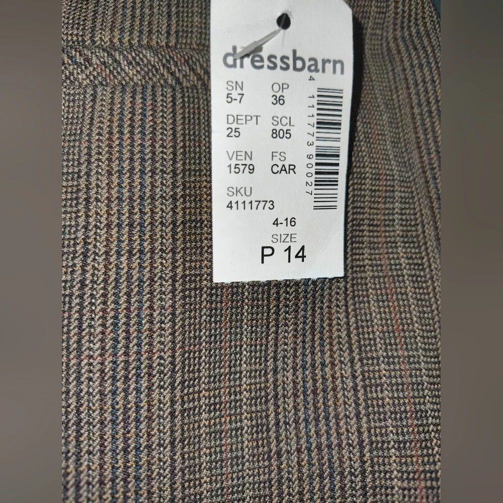 Dressbarn Brown Pinstripe Pantsuit 110